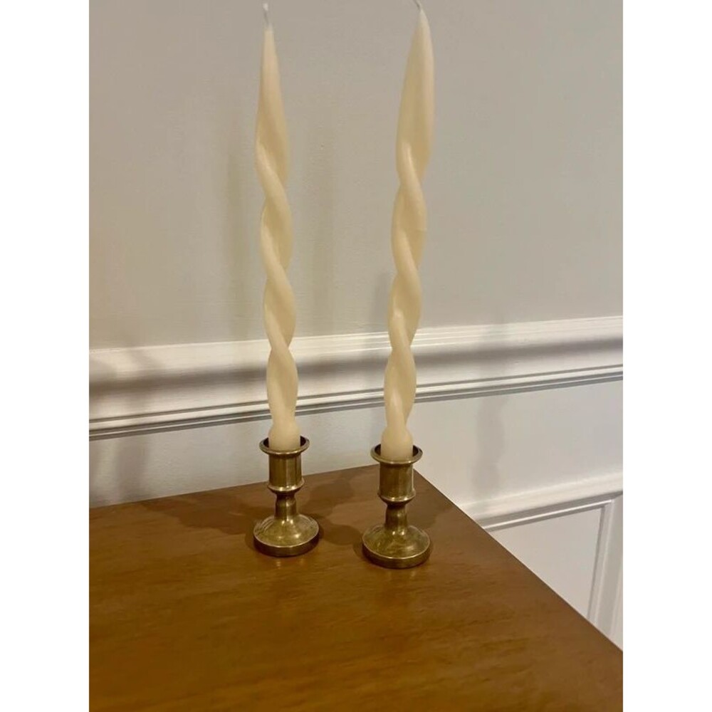 Vintage Solid Brass Candlesticks Pair – Made in Italy 🇮🇹